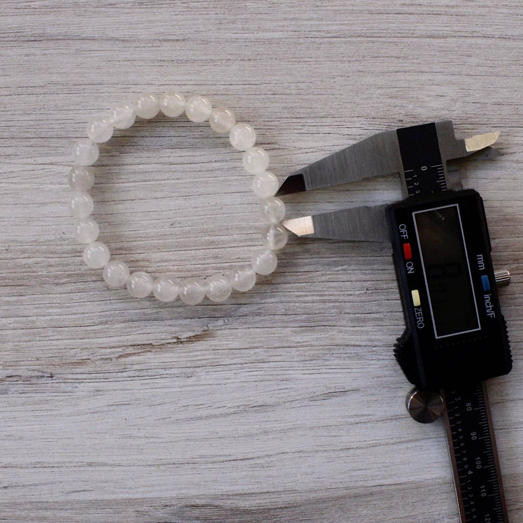 Clear Quartz Bracelet 4mm/6mm/8mm- Crystals & Stones: 8mm