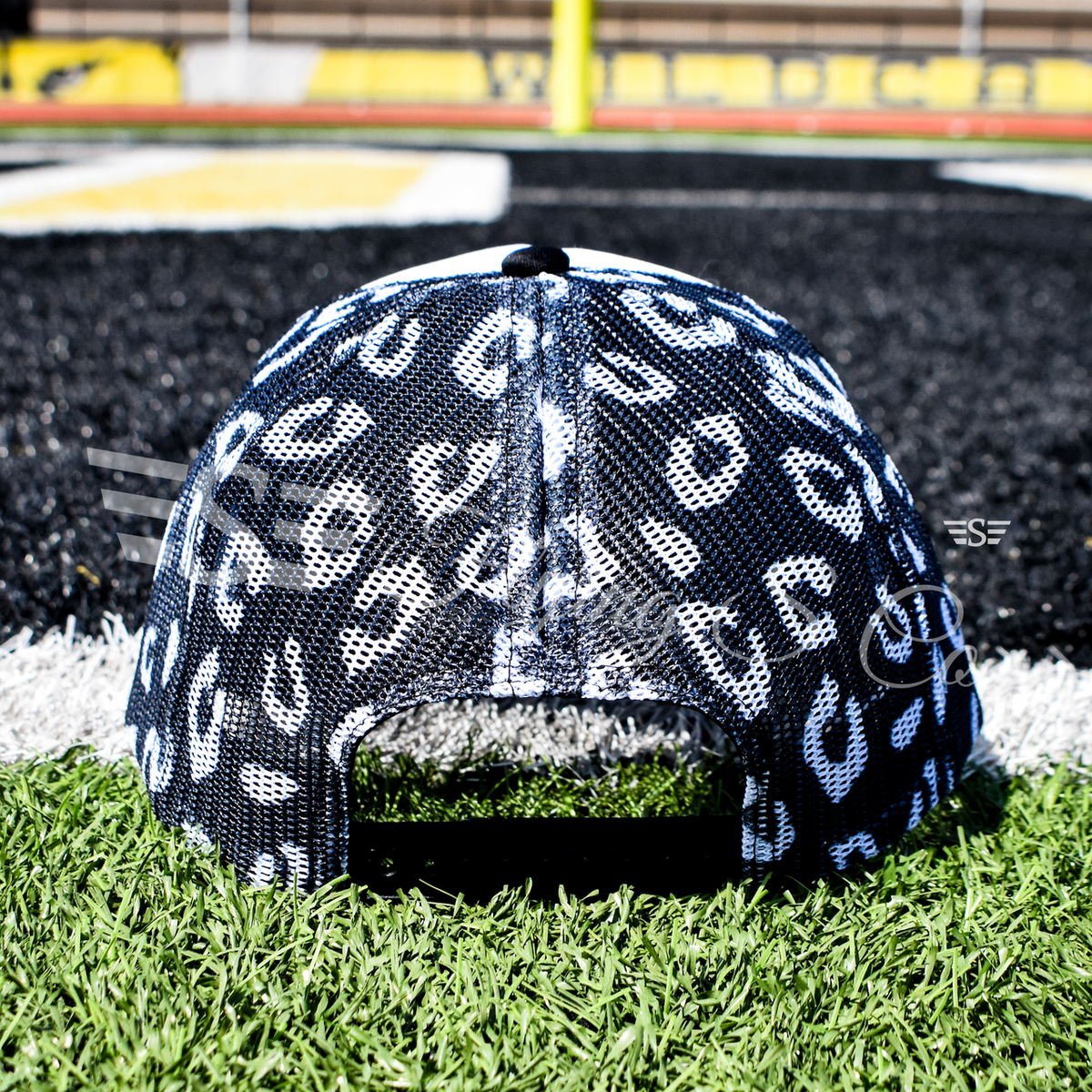 White Front Leopard Magna Pony™ Mesh Foam Trucker Hat: Orange