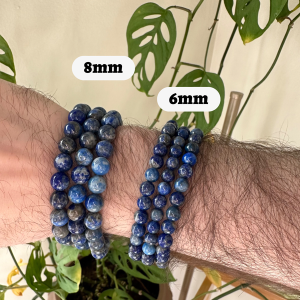 Lapis Lazuli Bracelet 4mm/6mm/8mm - Crystals & Stones: 6mm