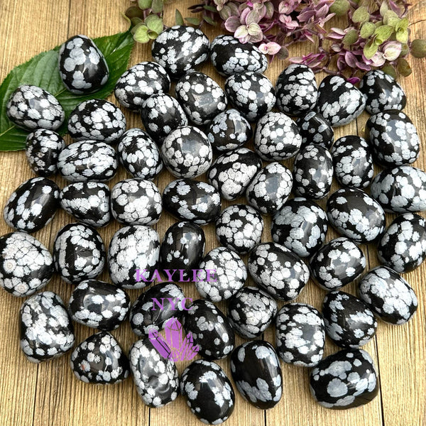 2 Lbs Natural Snowflake Obsidian Tumble Healing Energy