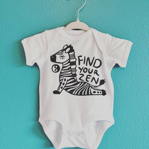 Zen Zebra Baby Onesie