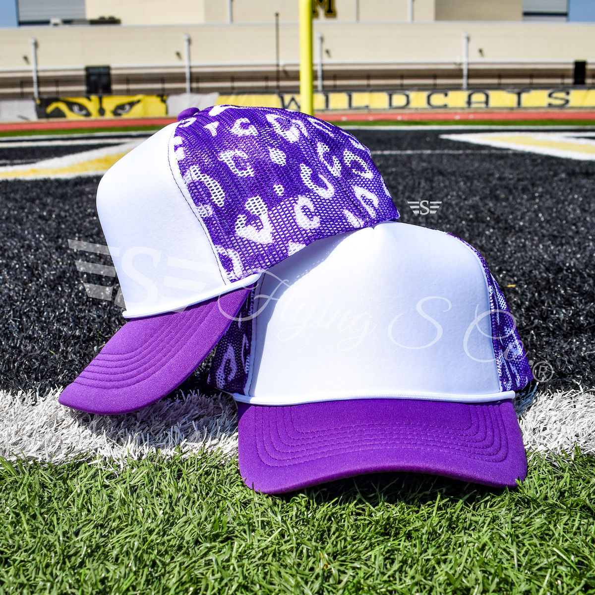 White Front Leopard Magna Pony™ Mesh Foam Trucker Hat: Orange