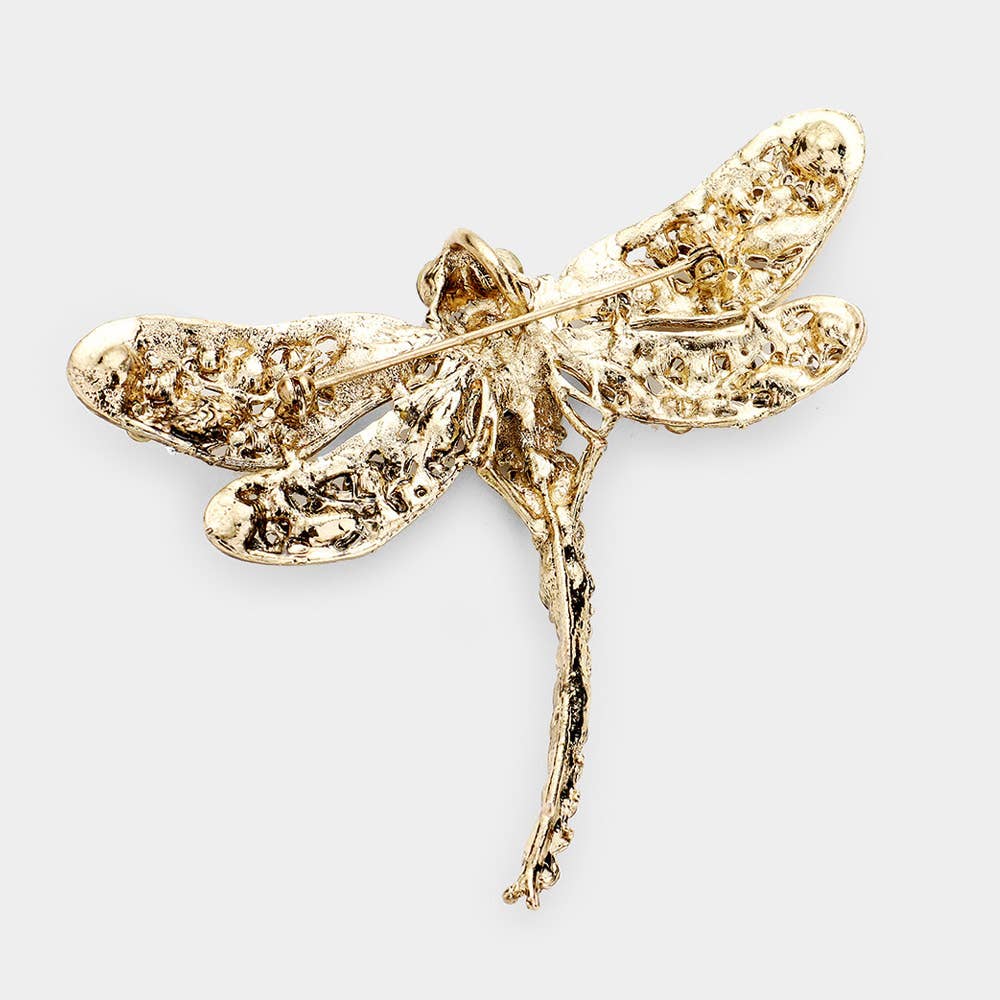 Crystal Rhinestone Dragonfly Brooch / Pendant