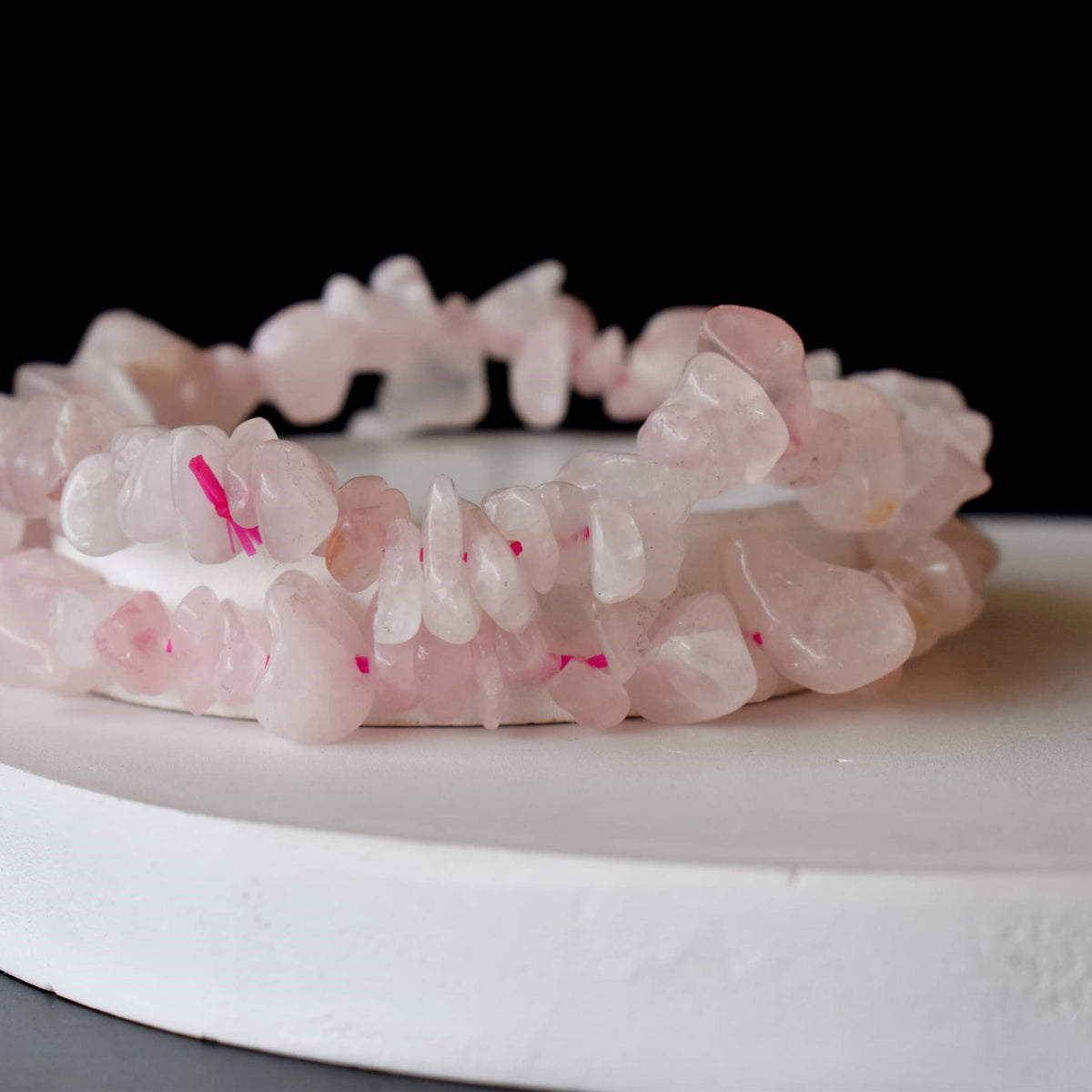 Healing Stone | Rose Quartz | Spiritual Gift | Chip Bracelet - Candle Queen Candles