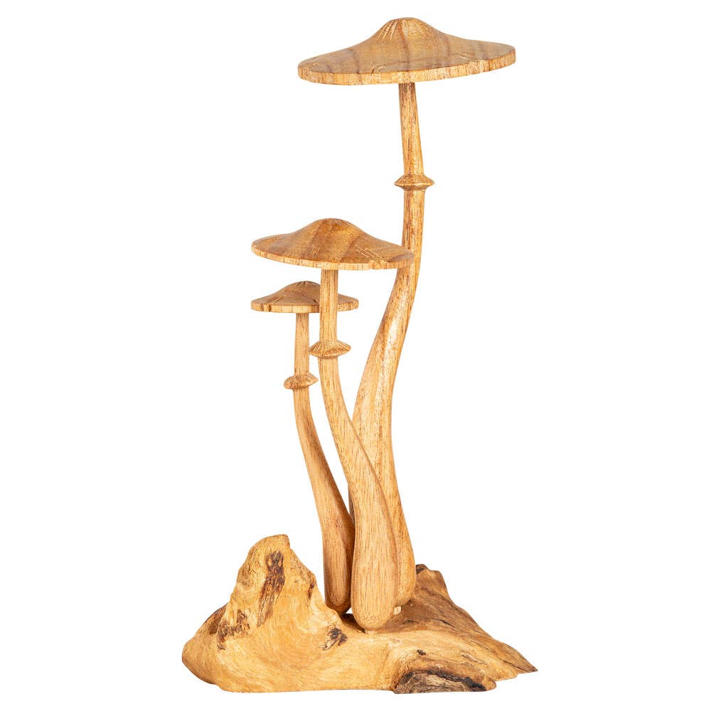 Triple Wooden Mushroom