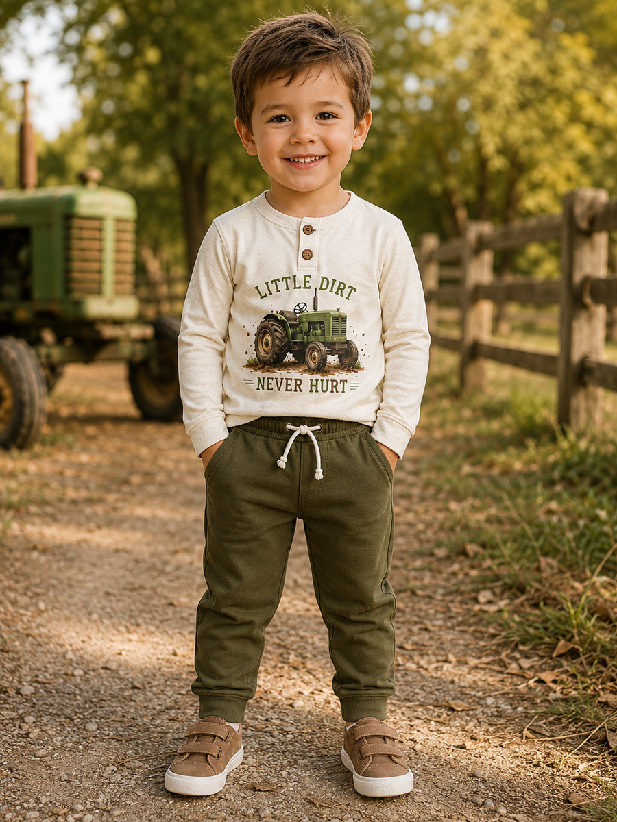 Little Dirt Never Hurt Tractor Jogger Set: 3t