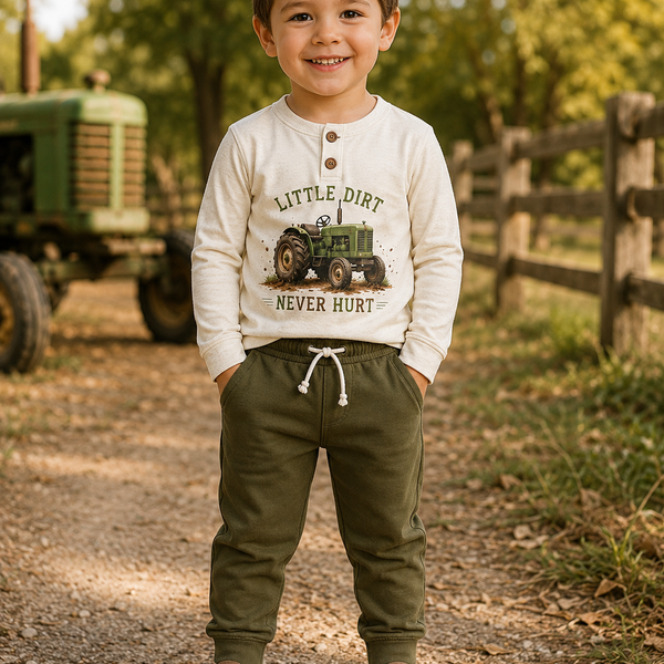 Little Dirt Never Hurt Tractor Jogger Set: 3t