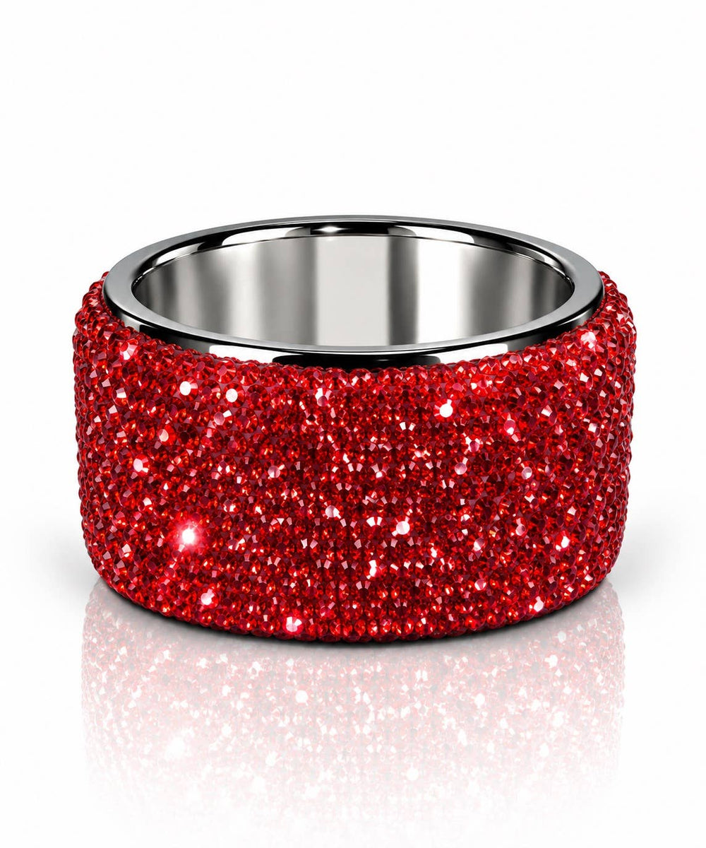 Rhinestone Candle Holder: Red