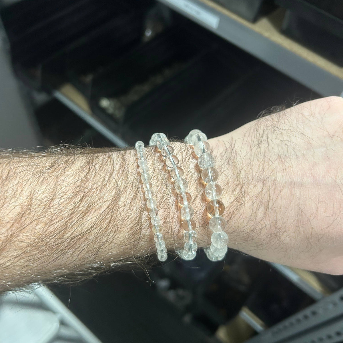 Clear Quartz Bracelet 4mm/6mm/8mm- Crystals & Stones: 8mm