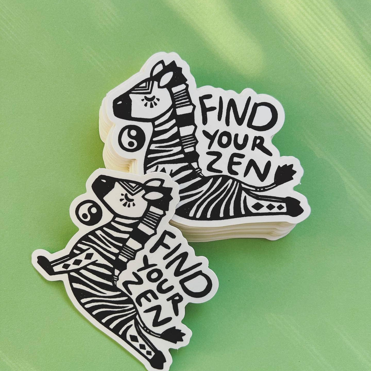 Zen Zebra Decorative Stickers, Yoga Sticker