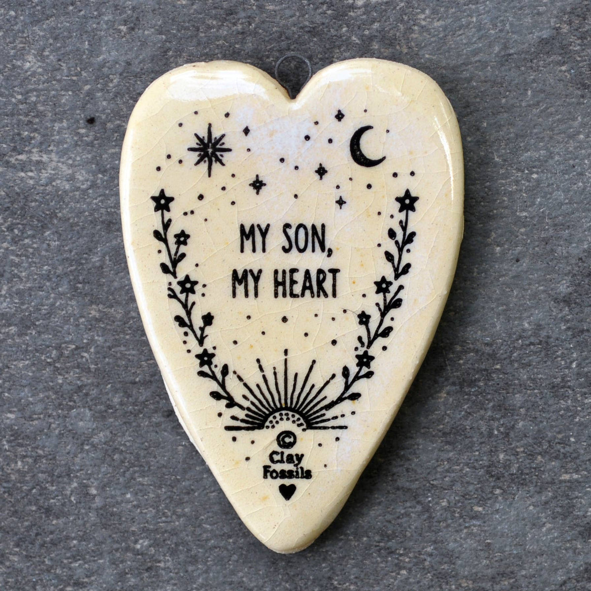 My Son my Heart, handmade USA, pottery, boxed gift