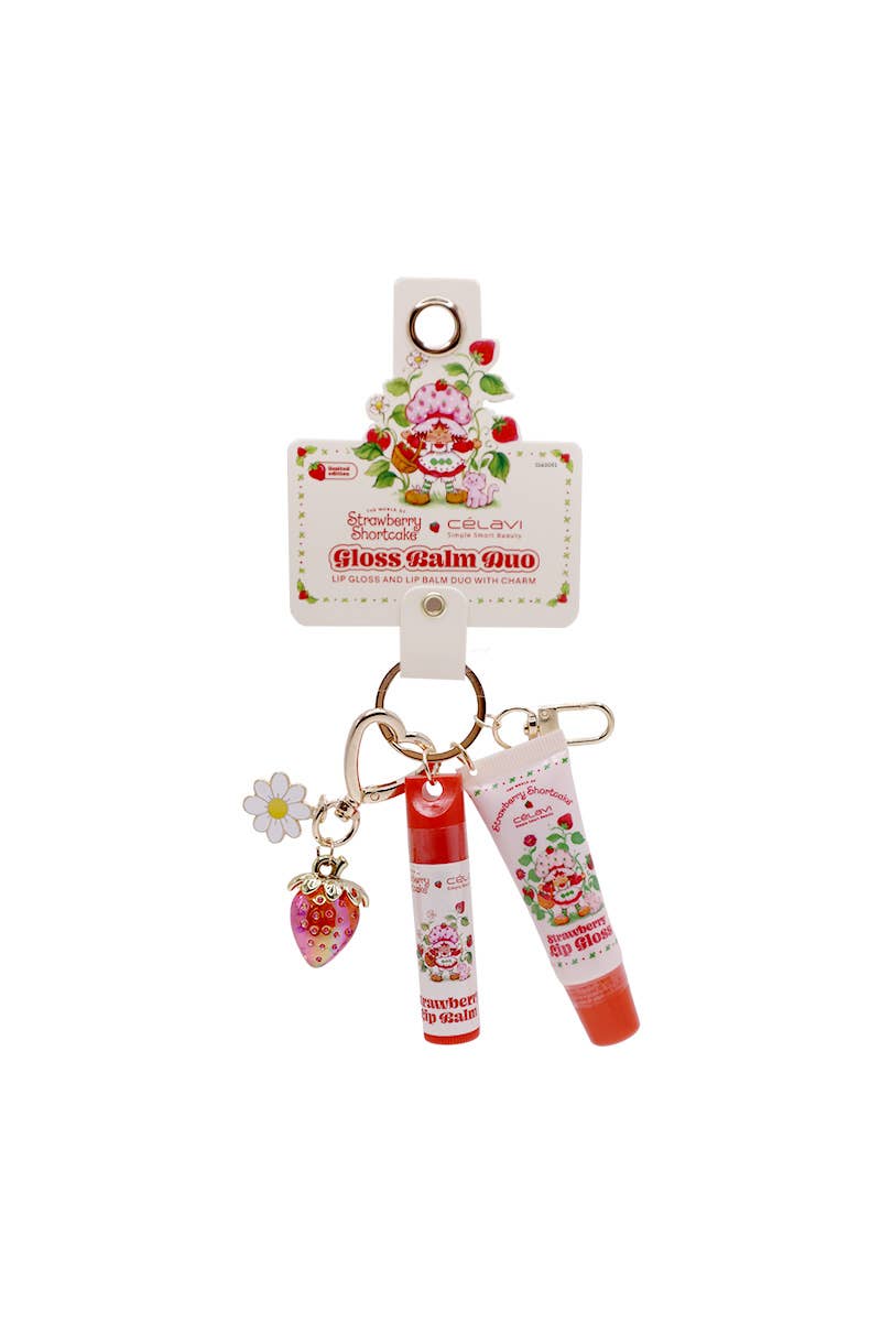Celavi SS60095 Strawberry Gloss Balm Duo w/ Charms - 6pcs