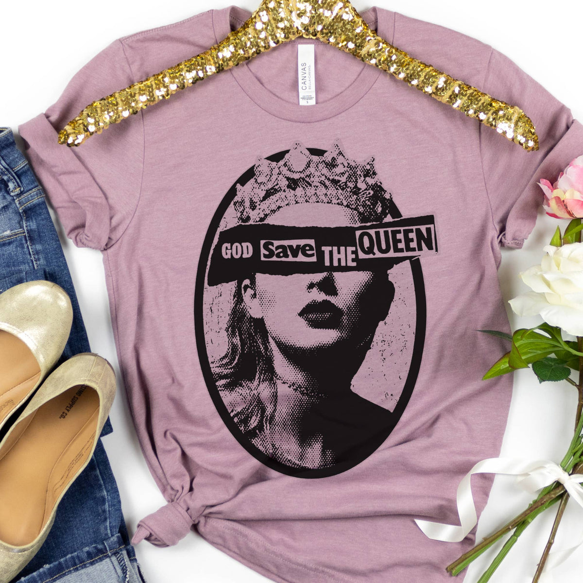 Taylor Swift God Save The Queen Taylor Concert Graphic Tee: Orchid