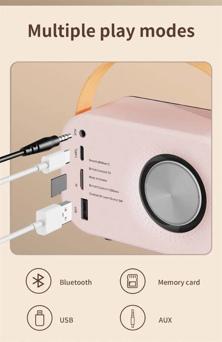 Retro Bluetooth Speaker Version 2: PINK / 1 (ONE SIZE) - Candle Queen Candles