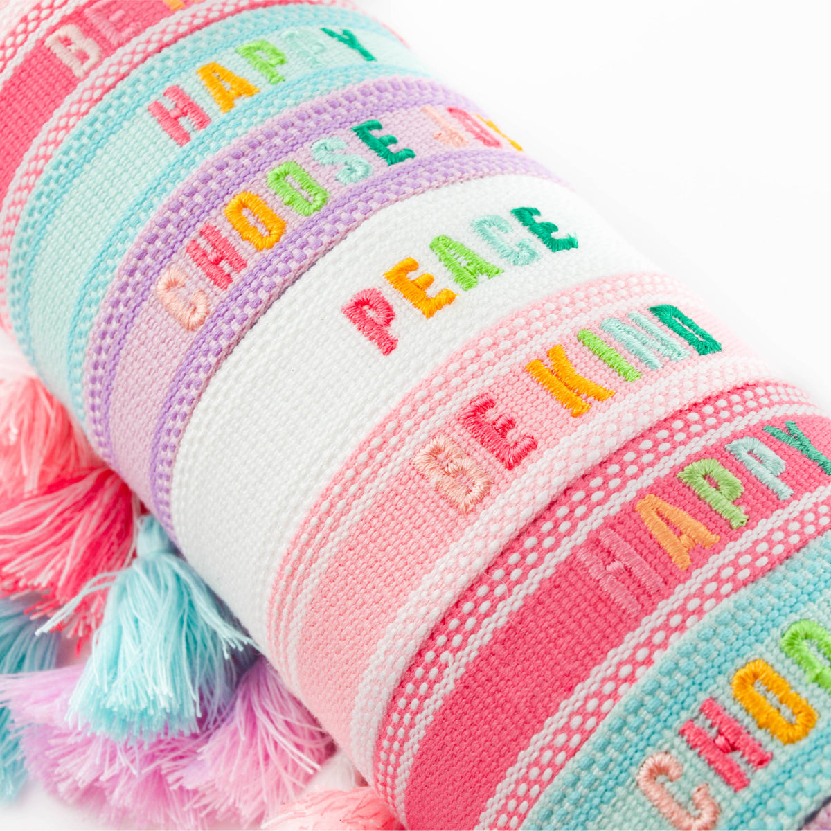 Colorful Embroidered Bracelets | Hot Pink | Choose Joy