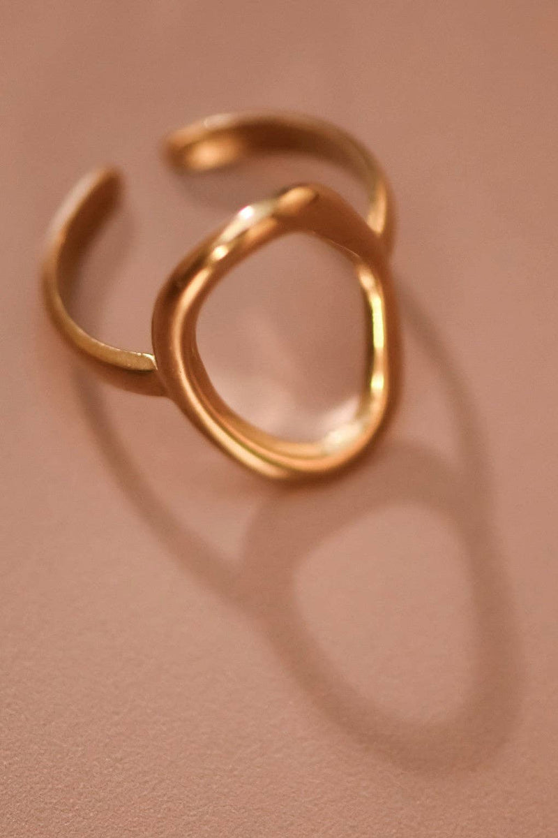 18K Gold Plated Waterproof Stainless Steel Ring