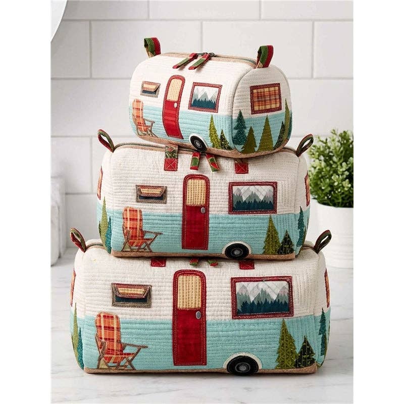 Quilted Makeup Organizer Bag Set: Style 3 / Small package G669: 6 inches x 3 inches x 3 inches