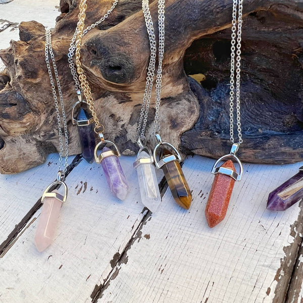 Gemstone Bullet Necklace