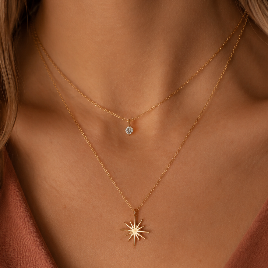 18K Gold Plated Waterproof Stainless Steel Chain Necklace