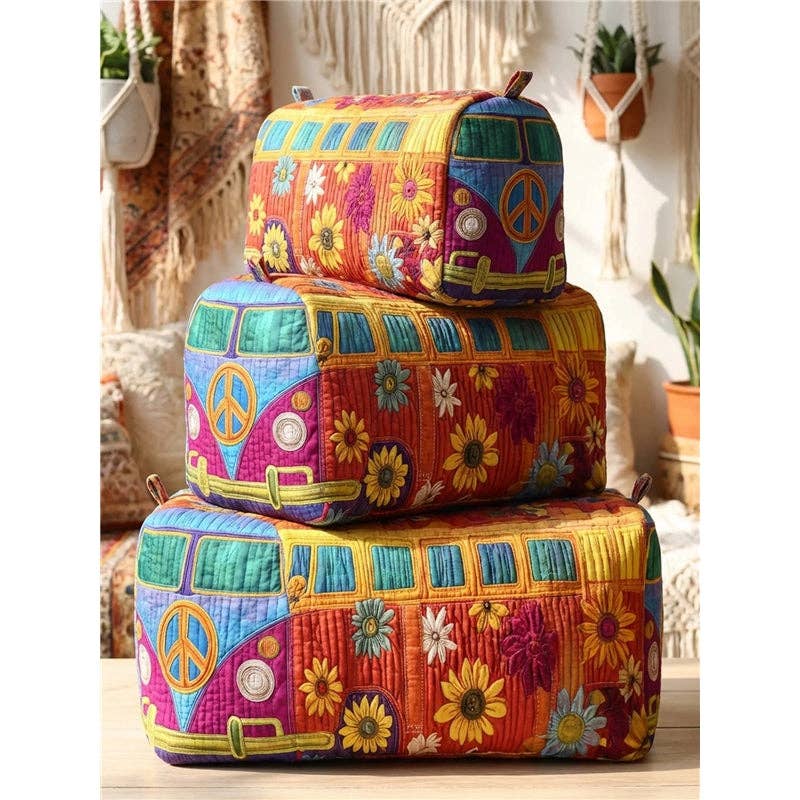 Quilted Makeup Organizer Bag Set: Style 3 / Small package G669: 6 inches x 3 inches x 3 inches