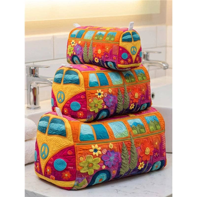 Quilted Makeup Organizer Bag Set: Style 3 / Small package G669: 6 inches x 3 inches x 3 inches