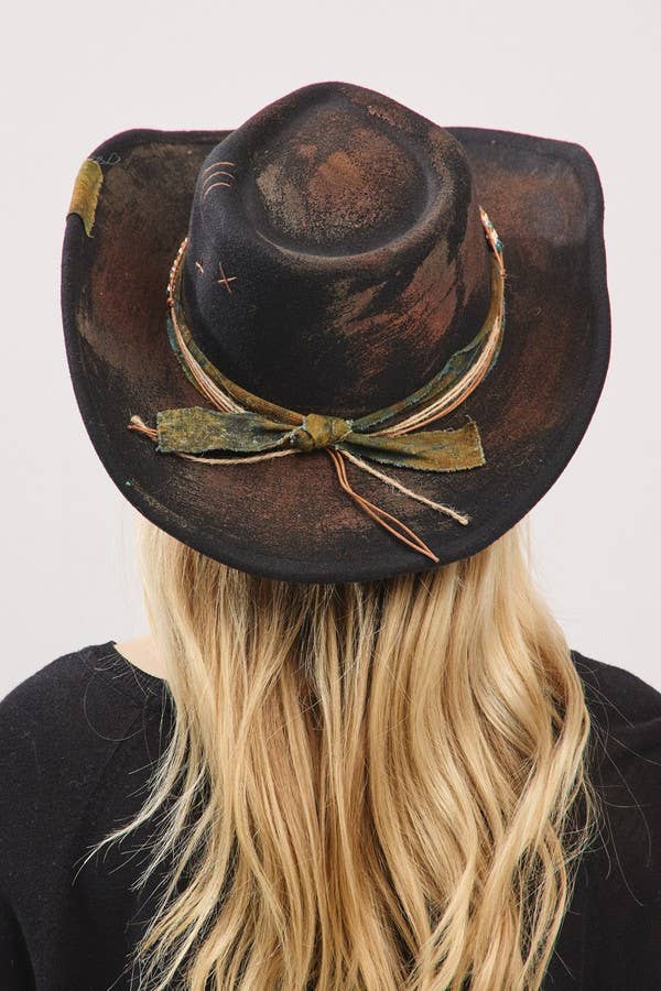 Distress Vintage Versatile Shapable Fedora Cowboy Hat