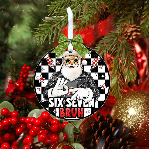 Funny Six Seven Meme Christmas Ceramic Ornament