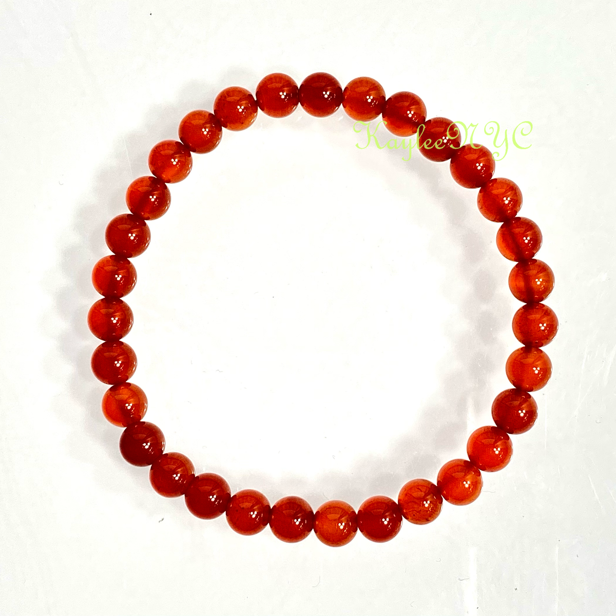 Carnelian Crystal Healing Stretch Bracelet 6mm, 7.5 inch