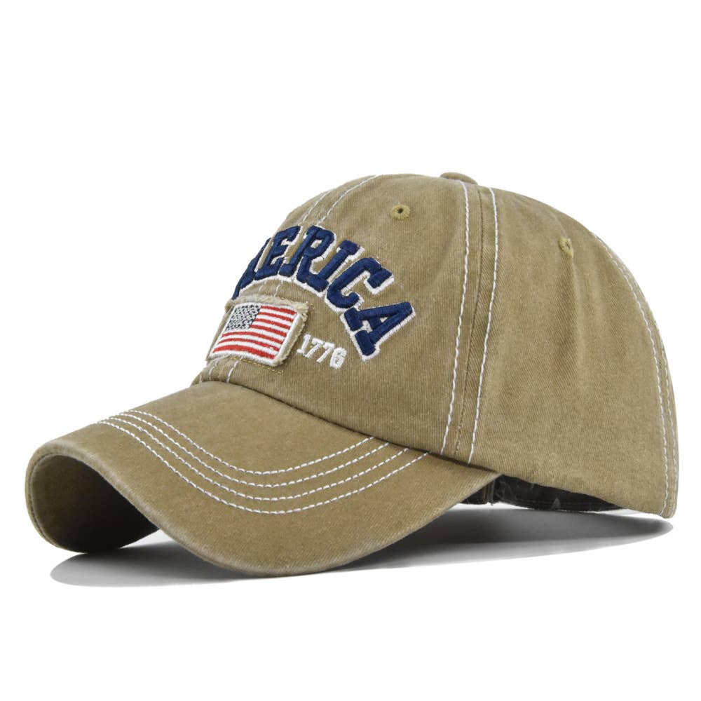 Fourth of July American flag baseball cap: Navy blue