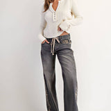 MINERAL WASHED LEOPARD PANEL DRAWSTRING PANTS: DUSTY LEOPARD - Candle Queen Candles