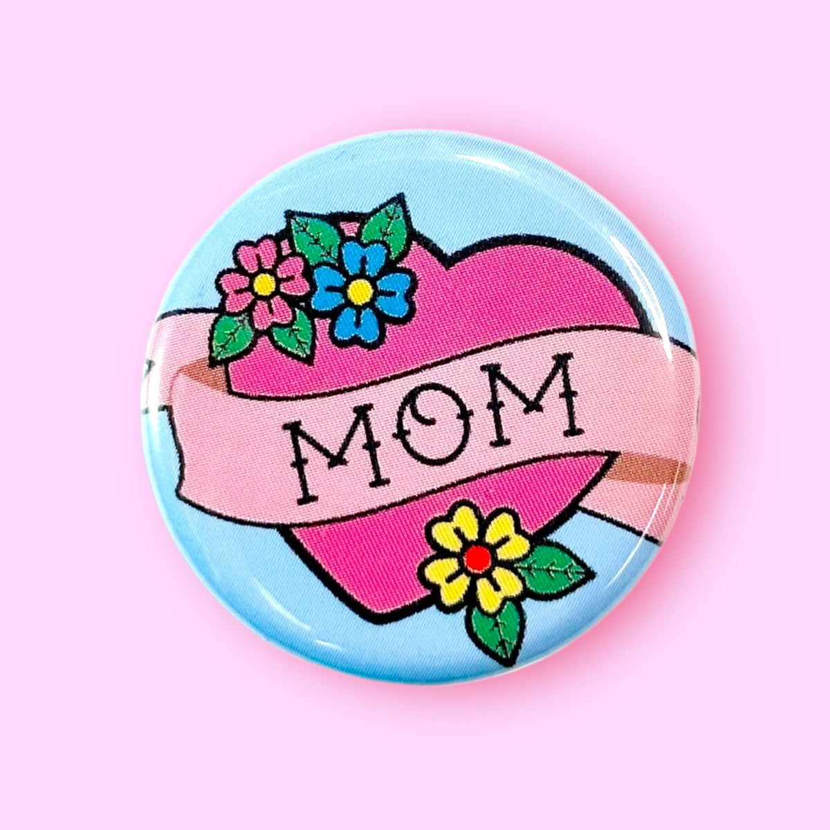 Mom Retro Tattoo Style: Pin / 2.25"
