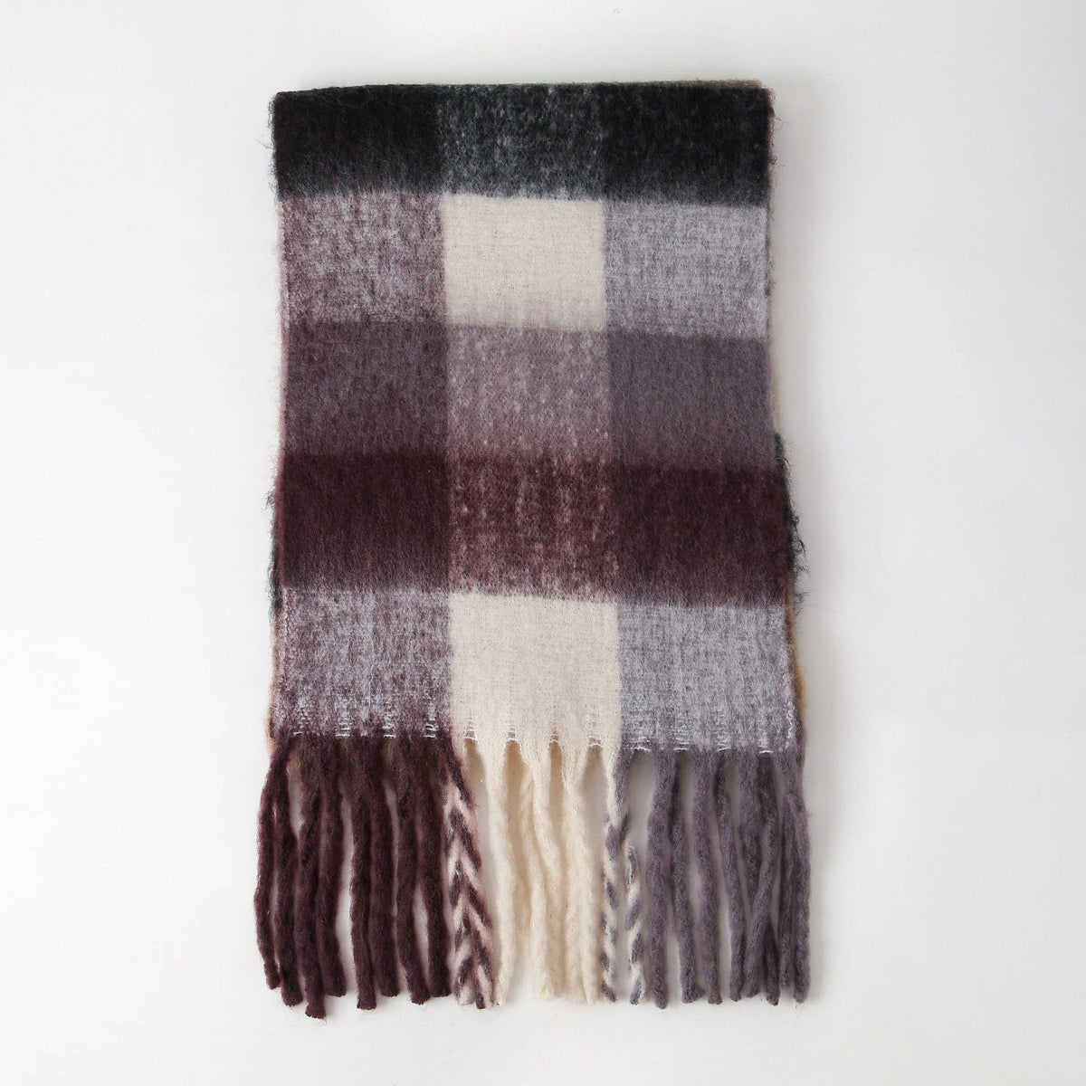 Plaid Pattern Wool Scarf for Women - Soft, Warm, and Stylish: Red Yellow Plaid