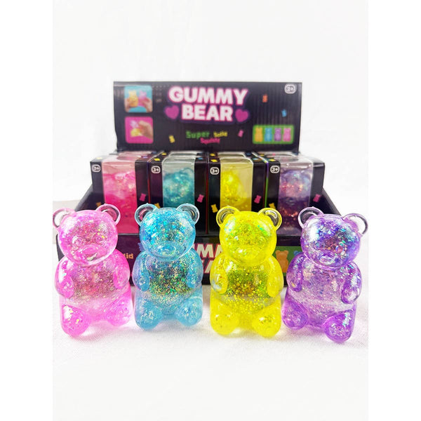 Glittered Gummy Bear Squishy Toy: MIX COLOR / ONE(12)