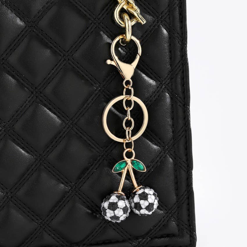 Bedazzled Cherry Sports Keychain