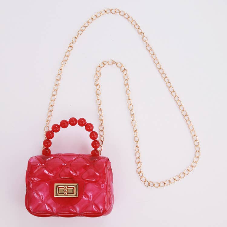 Clear Jelly Purse: Hot pink