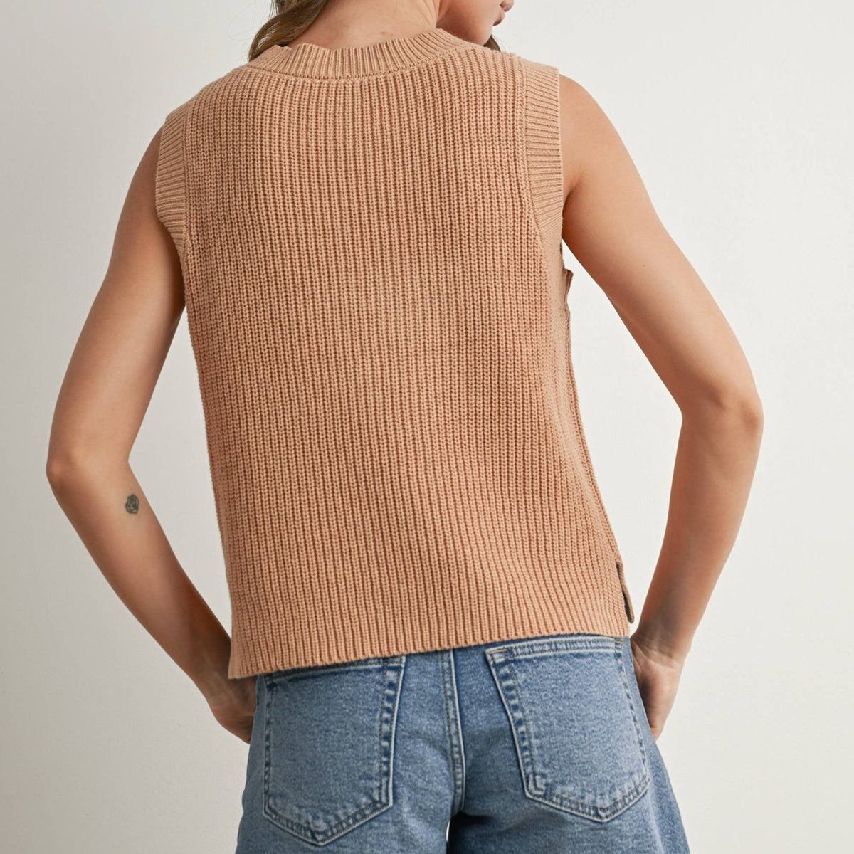 AMERICAN FLAG KNITTED SWEATER SLEEVELESS TOP