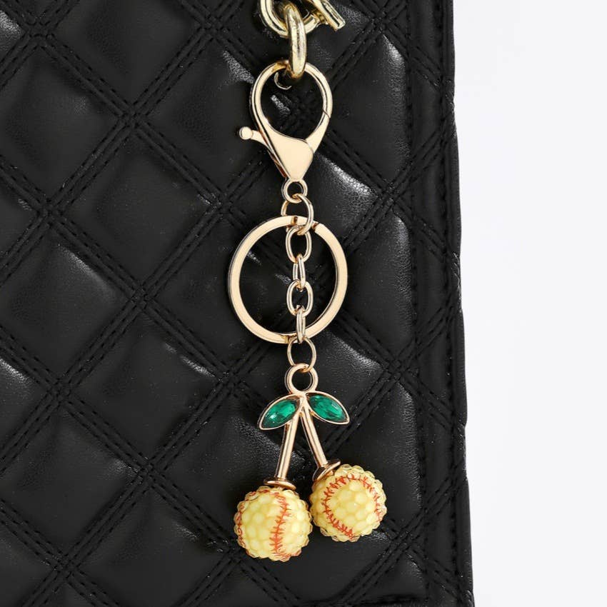 Bedazzled Cherry Sports Keychain