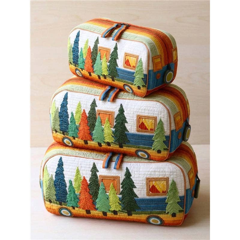 Quilted Makeup Organizer Bag Set: Style 3 / Small package G669: 6 inches x 3 inches x 3 inches