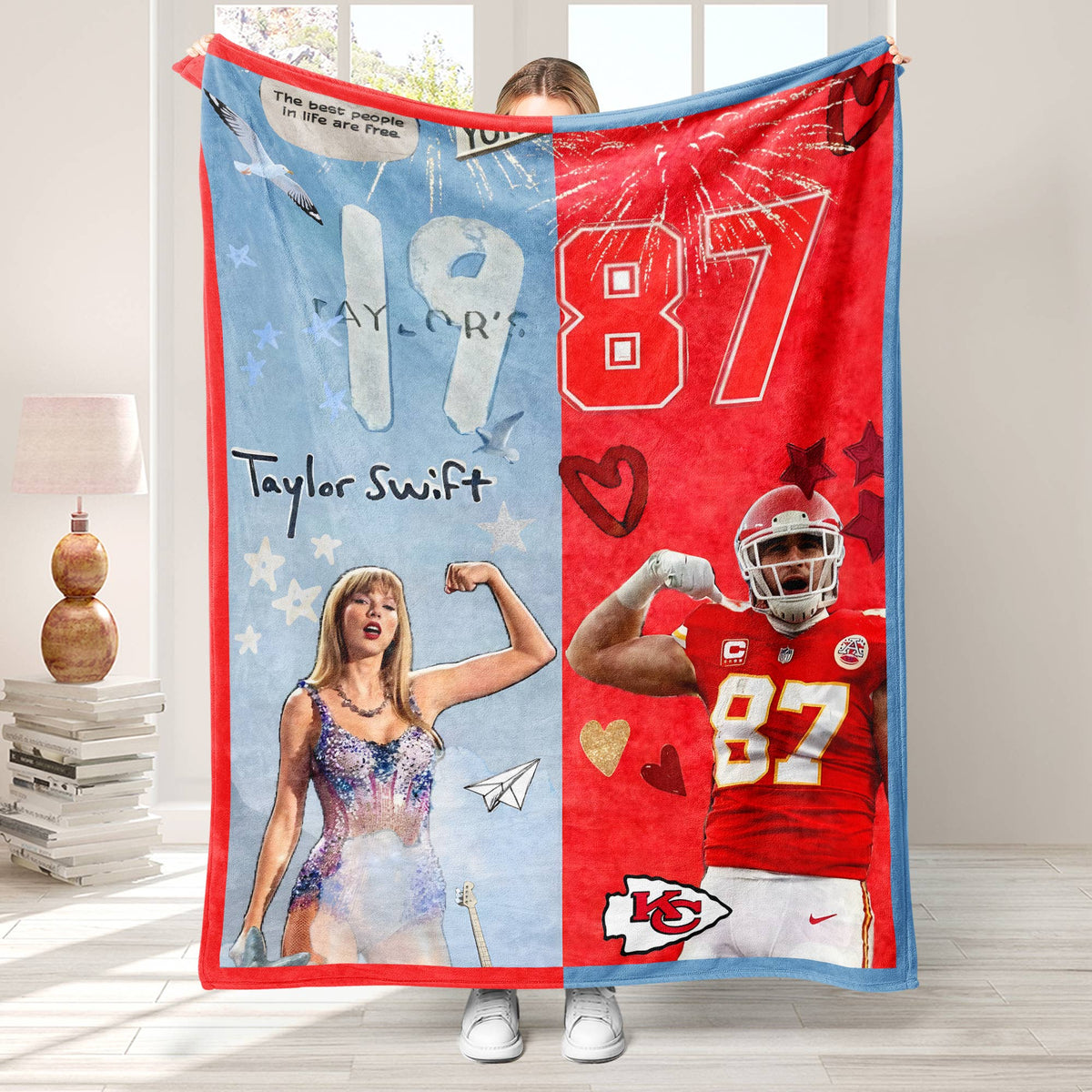 Taylor Swift boyfriend football Throw Blanket : 1