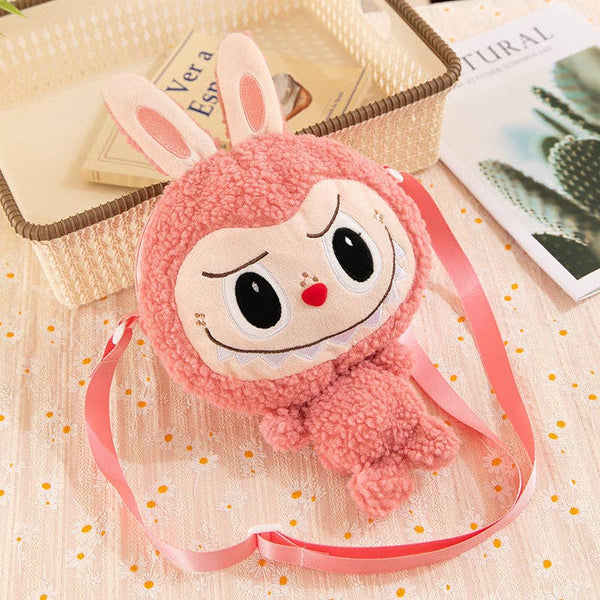 Cute labubu Coin Purse crossbody Bag for kids: Pink