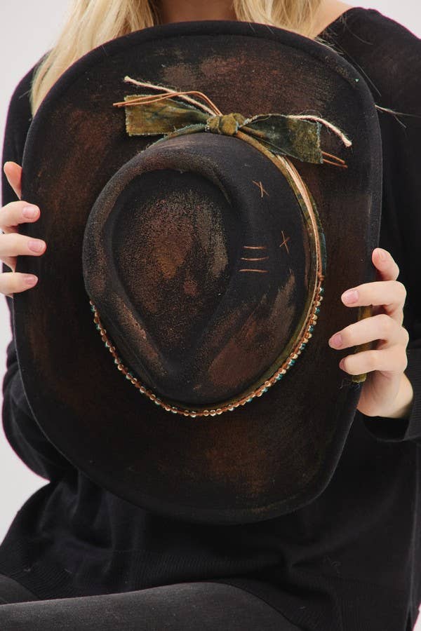 Distress Vintage Versatile Shapable Fedora Cowboy Hat