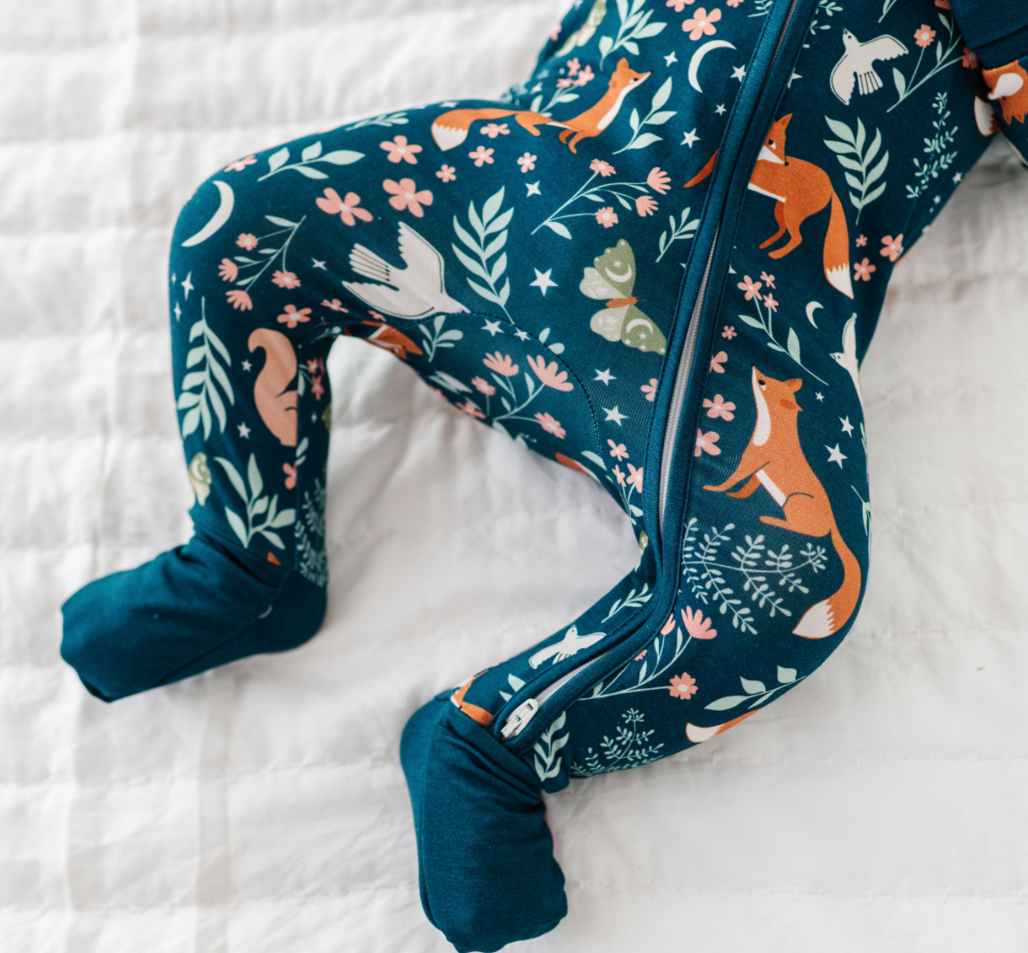 Baby Bamboo Pajamas - Bamboo Sleeper - Woodland - ALICE: 3-6m