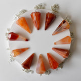Dowsing Pendulum | Carnelian | Faceted Crystal Pendulum - Candle Queen Candles