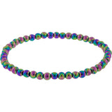 Elastic Bracelet Round Beads - Rainbow Hematite - Candle Queen Candles