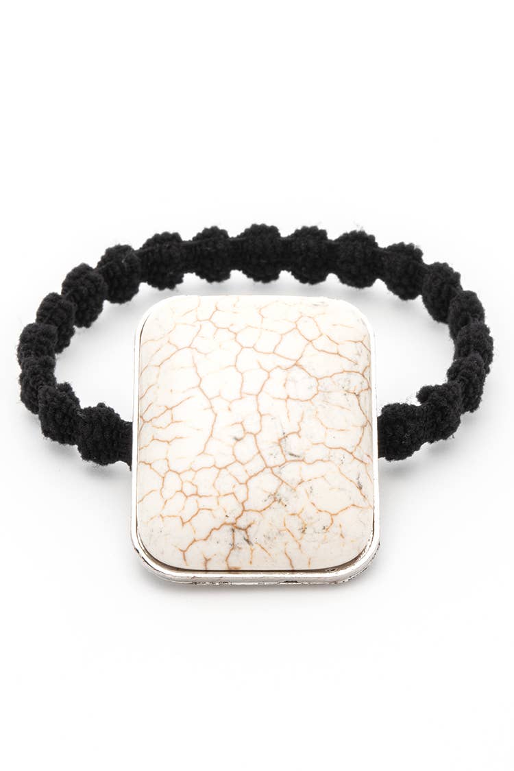 Crystal Stone Holiday Hair Tie: Clear