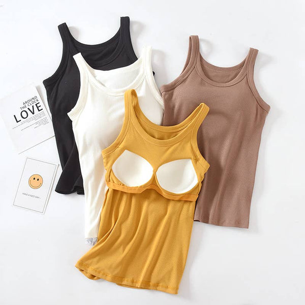 Essential basic rib tank top with built in bra. Plum. size small