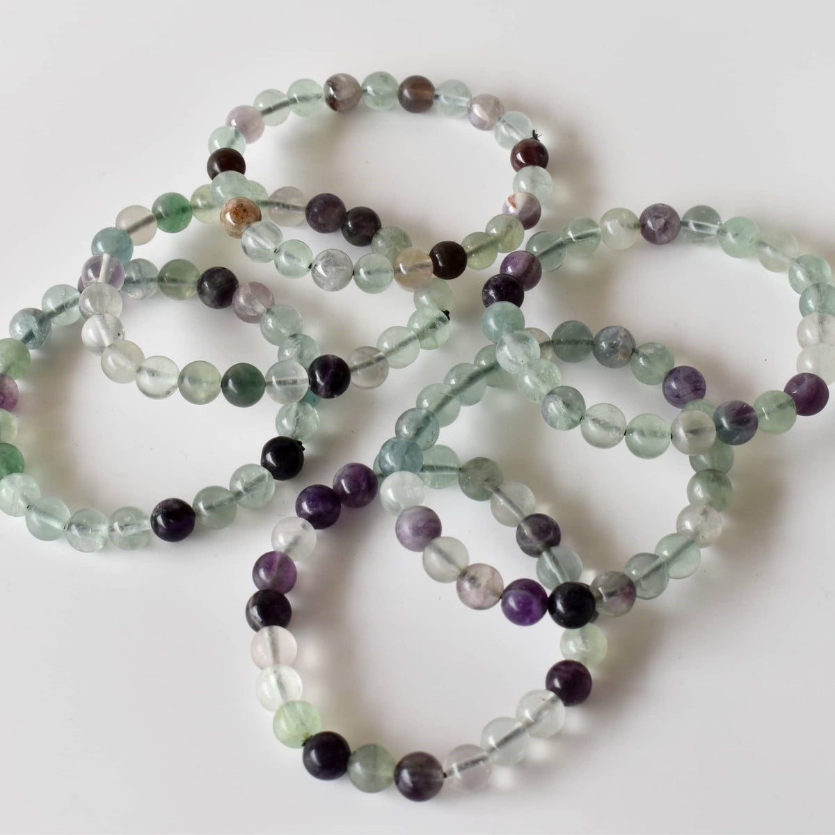 Healing Bracelet | Multi Fluorite | Gemstone Bracelet: 8mm - Candle Queen Candles