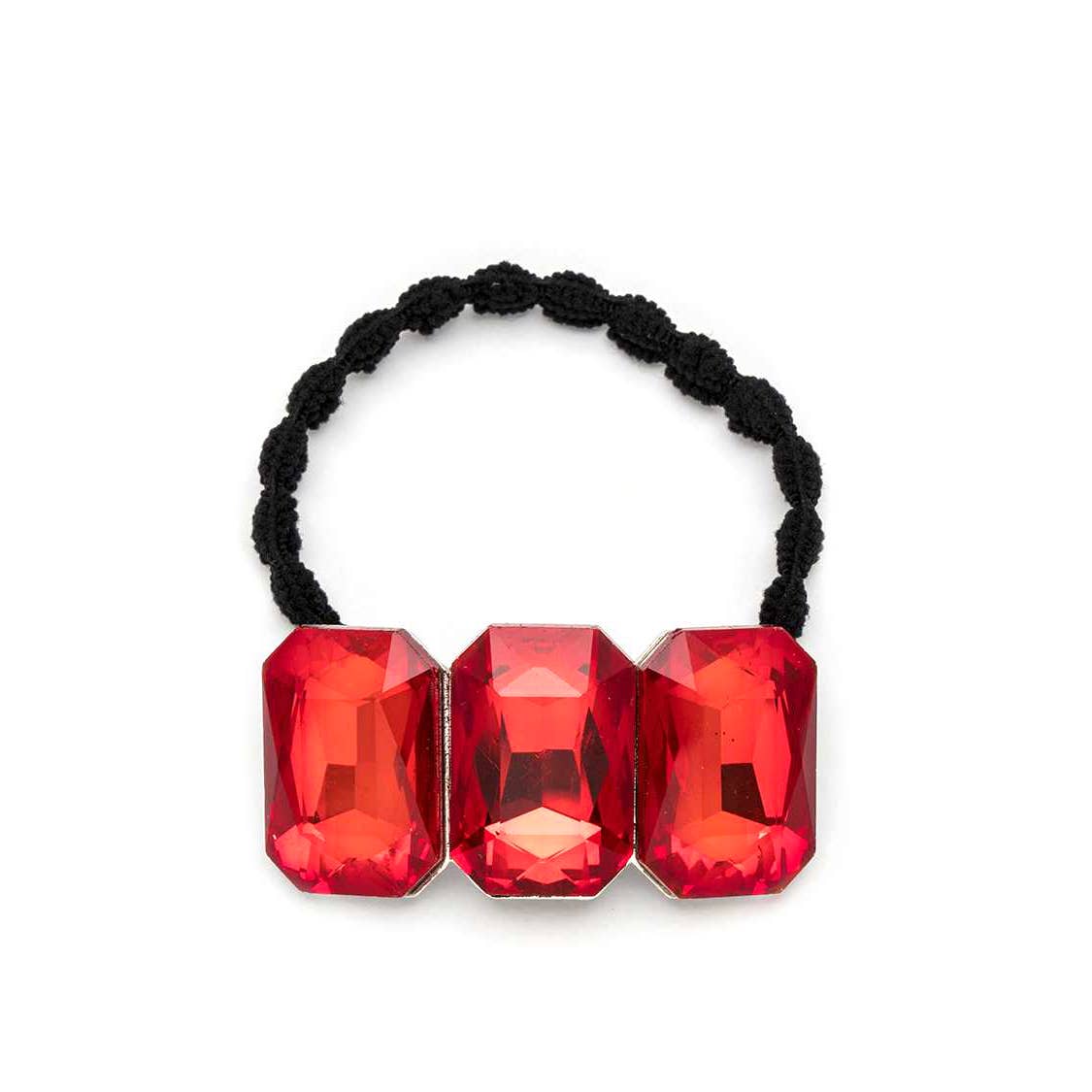 Crystal Bowtie Iconic Crystal Heart Scrunchy Hair Tie: Pink
