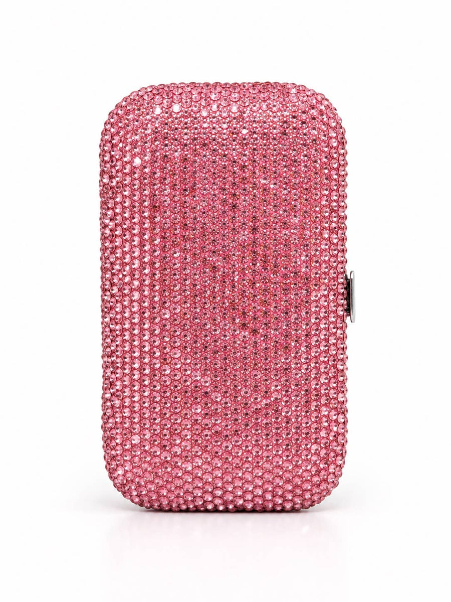 Rhinestone Manicure & Nail Travel Set: Pink