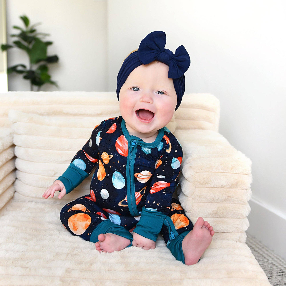 Harrison ZIP Bamboo One Piece Baby Outfit: 6-12m